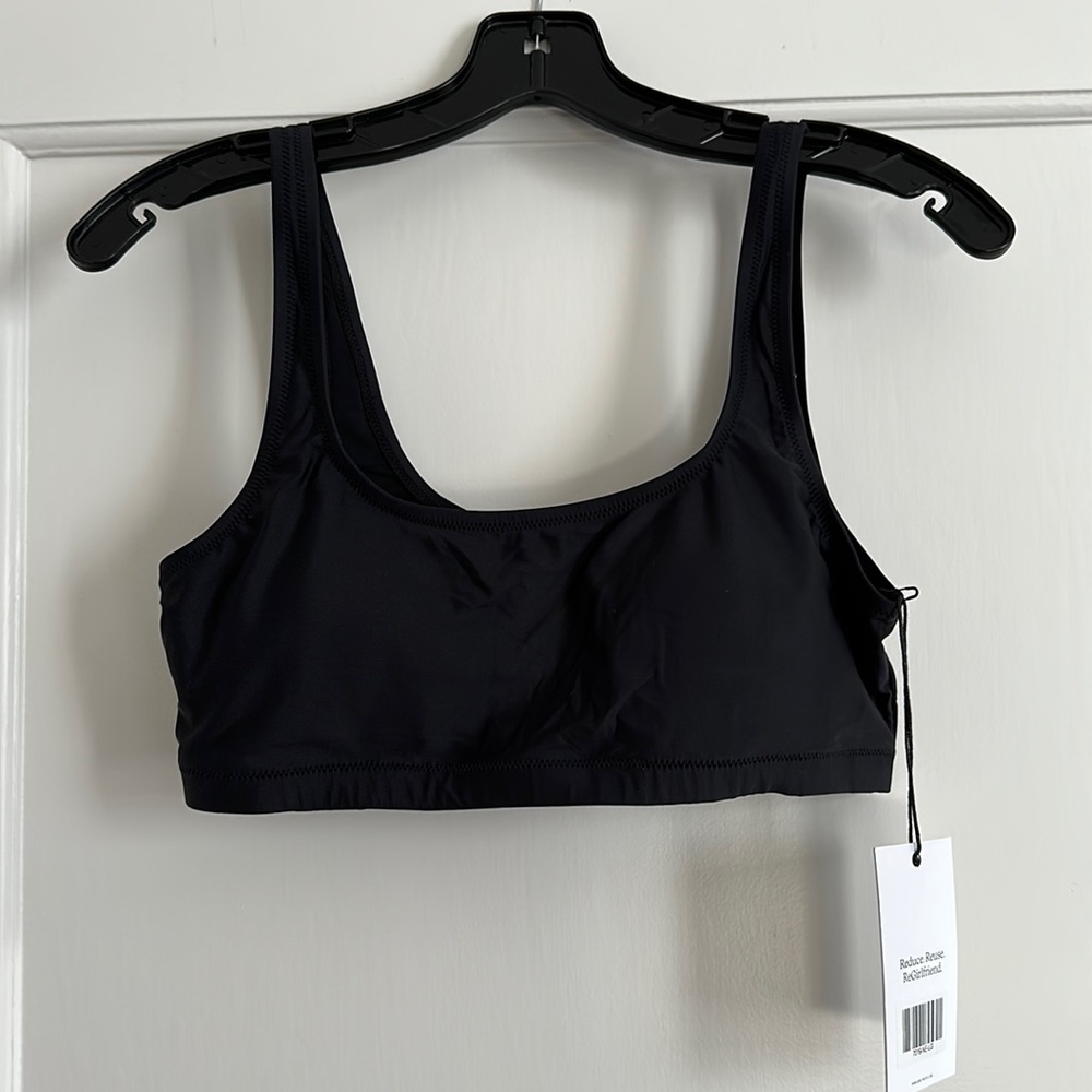 Girlfriend Collective Black Tahoe Scoop Bikini Top